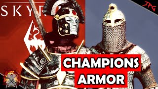 SKYRIM CHAMPIONS ARMOR  How To Get 2 Amazing IceFire Armor Sets Anniversary EditionCreation Club [upl. by Htebazil653]