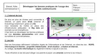 Fiche 5  Développer de bonnes pratiques des objets communiquant [upl. by Tnilf]