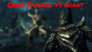 Skyrim This Should Only Take A Second Orc Chief vs Giant [upl. by Erhard]