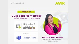 Webinar Guía para homologar tu título médico en España 🇪🇸 [upl. by Georgena69]