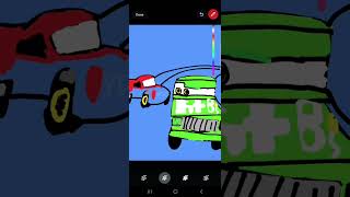 Cars Chick Hicks Hit Lightning McQueen Drawing and Coloring Tim Tim TV [upl. by Glenda]