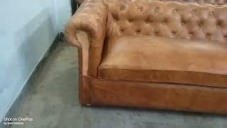 Big Leather chesterfield sofa [upl. by Bacon]