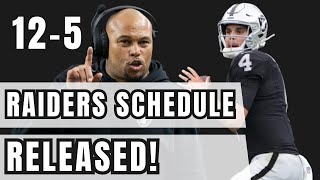 LAS VEGAS RAIDERS SCHEDULE RELEASED Reaction amp Raiders Record Prediction [upl. by Wylie]