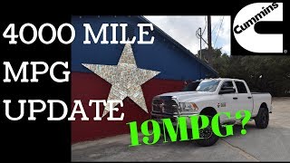 2018 Ram CUMMINS 67L 4000 Mile Fuel Economy MPG Update [upl. by Aistek]