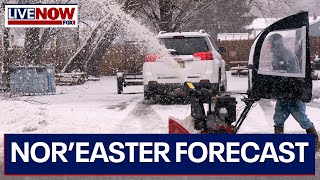 Noreaster Heavy snow forecasted for New England amid winter storm alert  LiveNOW from FOX [upl. by Helas]