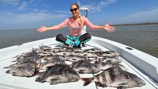 NonStop ACTION Catching Sheepshead You Have to Fish HERE [upl. by Girand]