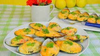 How to make Baked Mussels with Dynamite Sauce หอยแมลงภู่อบชีส [upl. by Maidy]