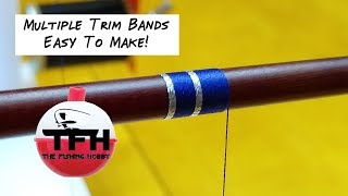 Rod BuildingRod Wrapping Multiple Trim Bands Easy Technique [upl. by Atalayah]