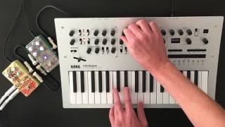 Korg Minilogue with Digitech Obscura and Polara pedals Blade Runner pads [upl. by Enieledam]