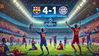 Barca vs Bayern  2024 UCL Clash – Full Match Review Raphinha Hat trick [upl. by Hendren]