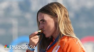 Netherlands Marit Bouwmeester becomes most decorated female Olympic sailor with gold  NBC Sports [upl. by Barbey641]