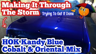 How To Do A Candy Paint Job On A Car CUSTOM HOK KANDY COBALT ORIENTAL BLUE MIX Chevy Caprice 74 DONK [upl. by Cyndia]