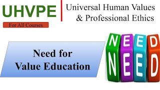 Need For Value Education need and significance universal human values and professional ethics aktu [upl. by Isherwood]