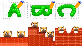 Draw AaBbCcDdEe and SMASH EVIL DOGS  ALPHABET in 4K [upl. by Crary]