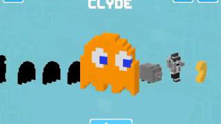 Crossy road gameplay as PACMAN 256 Getting Clyde the Orange Ghost Time For Tech And Games [upl. by Nyrb]