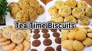 5 Tea Time Biscuits Recipe  Bakery Biscuits Recipe  Zeera Chocolate Coffee Coconut Biscuits [upl. by Holton]