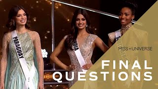 The 70th MISS UNIVERSE Top 3s Final Questions  Miss Universe [upl. by Howey]