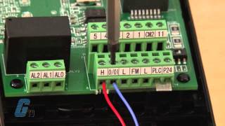 Hitachi America NES1 Series of AC Drives How to Wire a Speed Pot and Install Optional Keypad [upl. by Bocaj46]