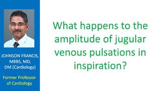 What happens to the amplitude of jugular venous pulsations in inspiration [upl. by Dnalerb60]