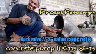 concrete pump IPG115 8E29Proses pemasangan rock concrete valvequotSquot valve concrete [upl. by Yblok330]