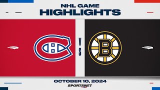 NHL Highlights  Canadiens vs Bruins  October 10 2024 [upl. by Lectra]