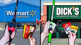 Walmart vs Dicks Sporting Goods Budget Fishing Challenge [upl. by Darcee133]