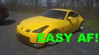 Installing a Front Lip on My 350Z in About 10 MINUTES [upl. by Yecies]