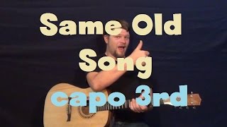 Same Old Song The Weeknd Easy Strum Guitar Lesson Capo 3rd Fret How to Play [upl. by Ahsitam633]