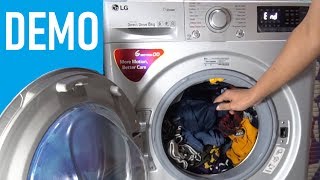 LG Front Load Washing Machine FHT1208SWL  Demo [upl. by Pesek]