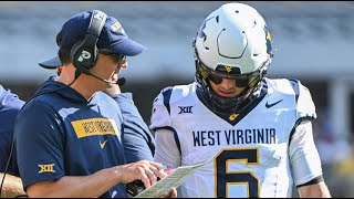 Neal Brown addresses the brewing QB controversy in Morgantown [upl. by Omsare899]