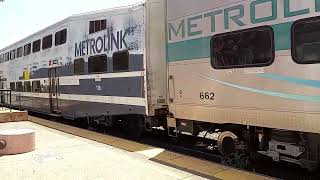 Metrolink Train 325 Claremont To LA Union Station Refurbished Car 614 And F125 931 5212024 [upl. by Nnylarej]