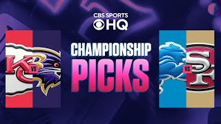 NFL CONFERENCE CHAMPIONSHIP PICKS AFC NFC  CBS Sports [upl. by Eresed157]