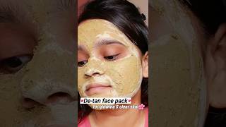 Detan face pack for glowing skin🌸shorts skincare ytshorts glowingskin viral viralvideo diy [upl. by Htepsle]