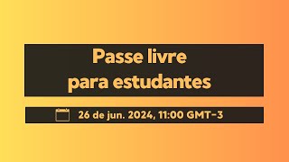 Passe livre para estudantes [upl. by Llirrem]