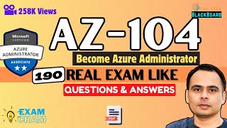 AZ104 Azure Administrator 190 Practice Questions Dumps Tips  PDF Exam Cram💡 [upl. by Yekram]