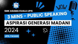 ENGINEERING BUILDS THE WORLD 3 MINS PUBLIC SPEAKING ASPIRASI GEN MADANI [upl. by Lidaa534]