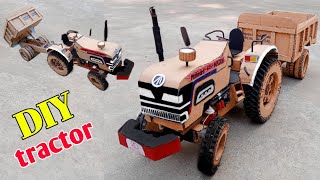 😱cardboard se banaya DIY RC mahindra tractor with trolley and homemade ll minitractor diy [upl. by Amek]