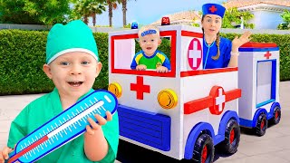 Wheels On The Ambulance Kids Stories with Oliver and Mom [upl. by Yatzeck]