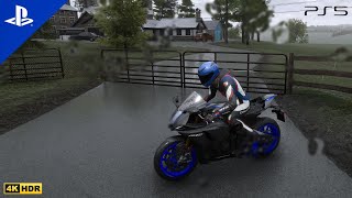 Yamaha R1 M 2021  Rainy day Freeroam  Ride 5 Gameplay [upl. by Ardnahsal66]