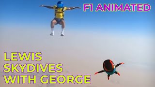 Lewis skydives off Mercedes plane  F1 Animated Comedy [upl. by Neemsay588]