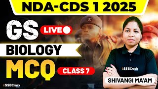 NDA amp CDS 1 2025 Exam Biology Live  MCQ  Class 7 [upl. by Spanjian]