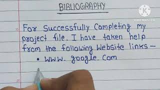 Bibliography  Bibliography for project file  How to write Bibliography  school project [upl. by Angi459]