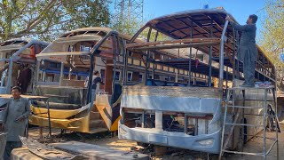 Handmade Yutong Bus Production in Pakistan  Amazing Manufacturing Sleeper Bus at Local workshop P2 [upl. by Neltiak]