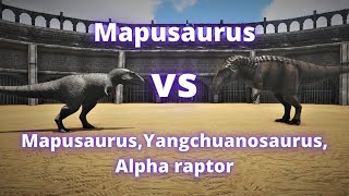 Mapusaurus vs mapusaurusyangchuanosaurus alpha raptor ark battle [upl. by Idur]