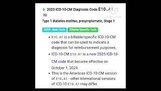 Diabetes E10A ICD 10 update 2025 shots medicalcoding medicalcodingcourse [upl. by Kippy]