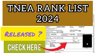 TNEA Rank List 2024  How To Check TNEA Rank List 2024 [upl. by Manoop238]