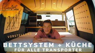 Bettsystem und Küche macht alle Transporter zum Camper VANFITTERY Bett  Küche aus der Reihe Van [upl. by Haneeja]