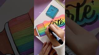 🌈 Idea de Portada Colorida para tu Cuaderno 🎨 shorts portada arte [upl. by Llertram351]