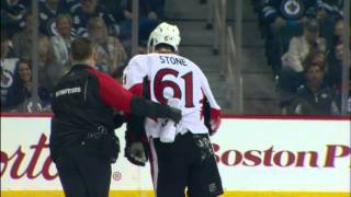 Gotta See It Byfuglien absolutely demolishes Stone [upl. by Ettesel]