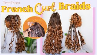 Knotless French Curl Braids Tutorial  Detailed Beginners Guide to Feed In Knotless Braids [upl. by Thomsen]